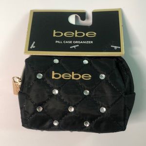 Bebe nwt 4 x 3 quilted rhinestone pill case organizer y2k